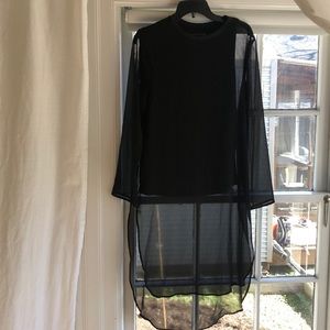 Zara black sheer tunic top size M